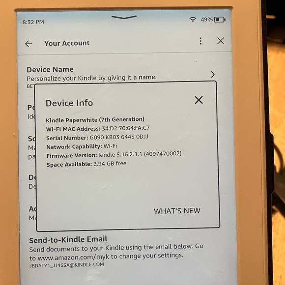 KINDLE PAPERWHITE 7th GENERATION, built in light, Wi-Fi, case & charging cable - Picture 2 of 8